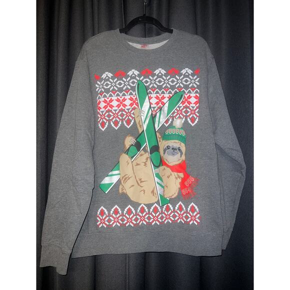 Ugly Christmas Sweater Xmas Sweatshirt Crewneck Size Large - Picture 1 of 3